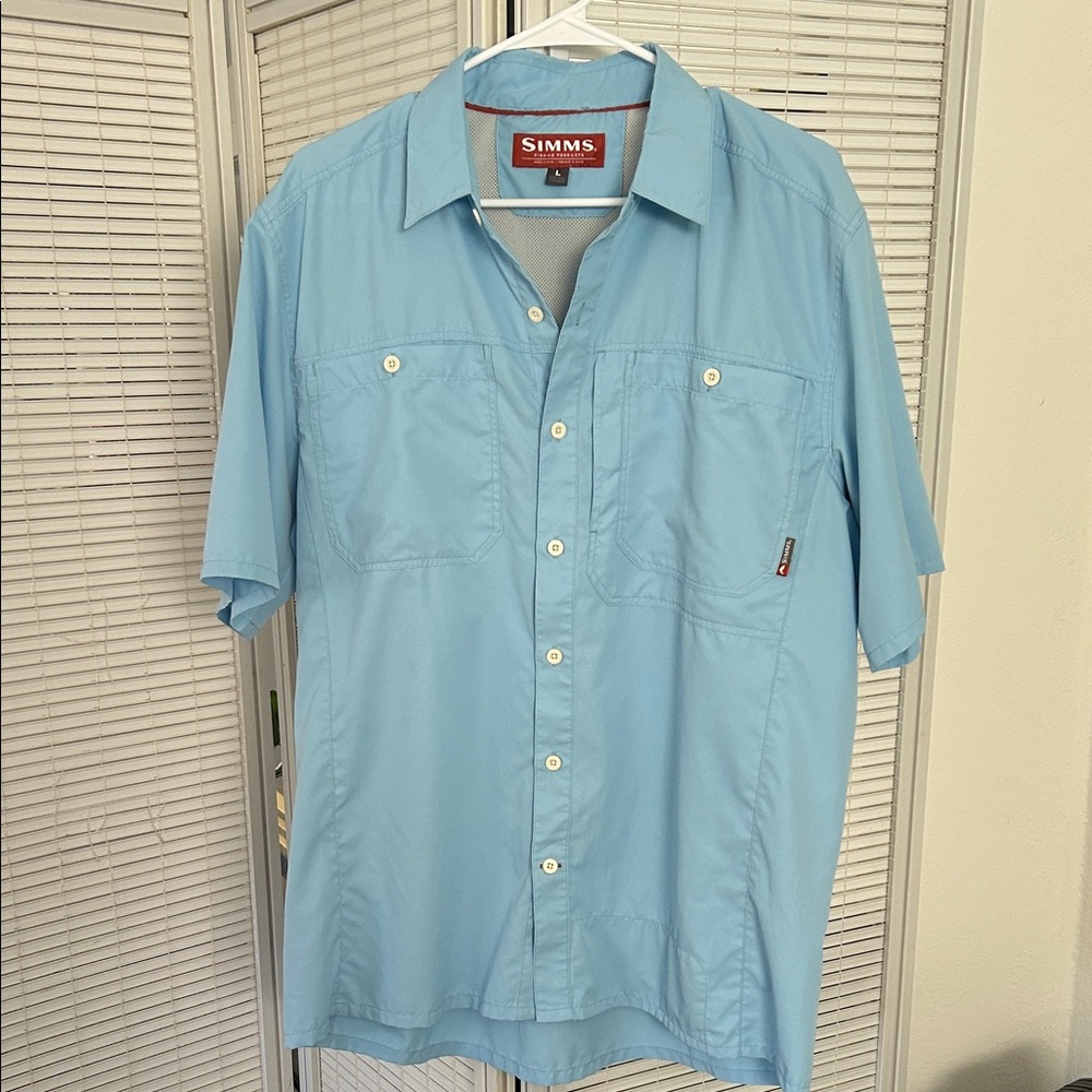 Simms Light Blue Short Sleeve Button-Down Shirt